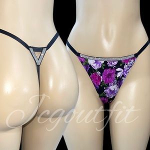 Victorias Secret Very Sexy Bombshell Crystals Rhinestone Thong V string Panty